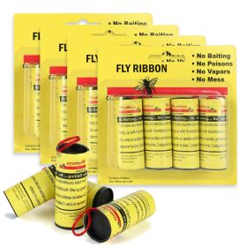 16 INSECT BUG FLY GLUE PAPER CATCHER TRAP RIBBON TAPE STRIP STICKY FLIES ROLLS