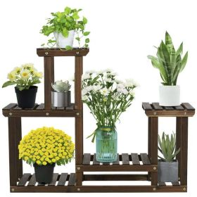 37" x 10" x 29" 4-Tier Brown Metal Floral Plant Stand