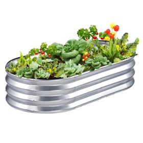 VEVOR Galvanized Raised Garden Bed Planter Box 48.2x24.6x11" Flower Vegetable