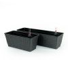 2-Pack Smart Self-watering Rectangle Planter for Indoor and Outdoor - Hand Woven Wicker - Espresso