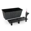 2-Pack Smart Self-watering Rectangle Planter for Indoor and Outdoor - Hand Woven Wicker - Espresso