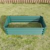 Metal Raised Garden Bed, Rectangle Raised Planter 4×2×1ft for Flowers Plants, Vegetables Herb Veezyo Green