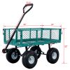 Steel Garden Cart, Steel Mesh Removable Sides, 3 cu ft, 550 lb Capacity, Green