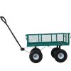 Steel Garden Cart, Steel Mesh Removable Sides, 3 cu ft, 550 lb Capacity, Green