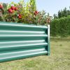 Metal Raised Garden Bed, Rectangle Raised Planter 4×2×1ft for Flowers Plants, Vegetables Herb Veezyo Green