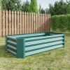 Metal Raised Garden Bed, Rectangle Raised Planter 4×2×1ft for Flowers Plants, Vegetables Herb Veezyo Green