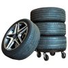 Plant Trolleys with Wheels 3 pcs Diameter 15.7" Black 606.3 lb