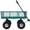 Steel Garden Cart, Steel Mesh Removable Sides, 3 cu ft, 550 lb Capacity, Green