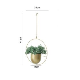 Modern Planter Flower Pot Plant Holder Metal Hanging Planter (Color: White-round)